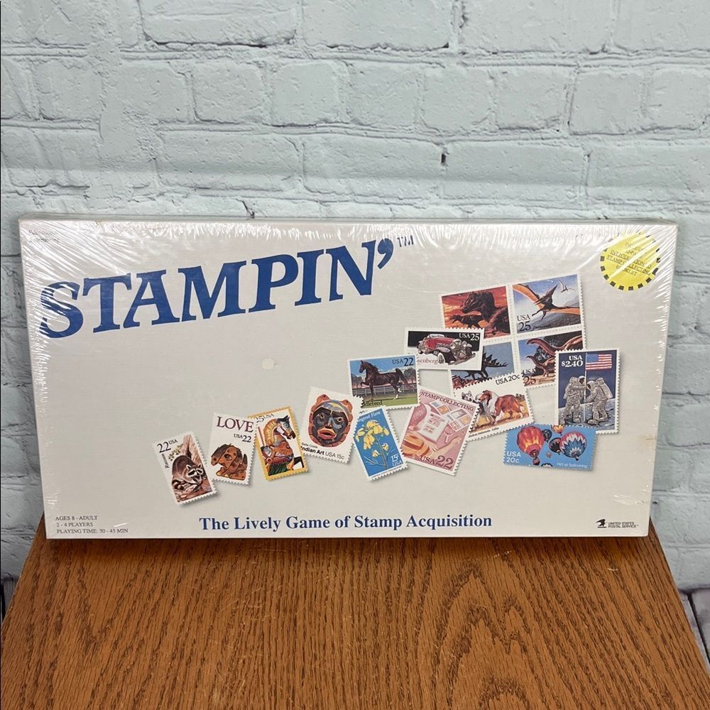 USPS Vintage Stampin' The Lively Game of Stamp Acquisition Board Game new sealed